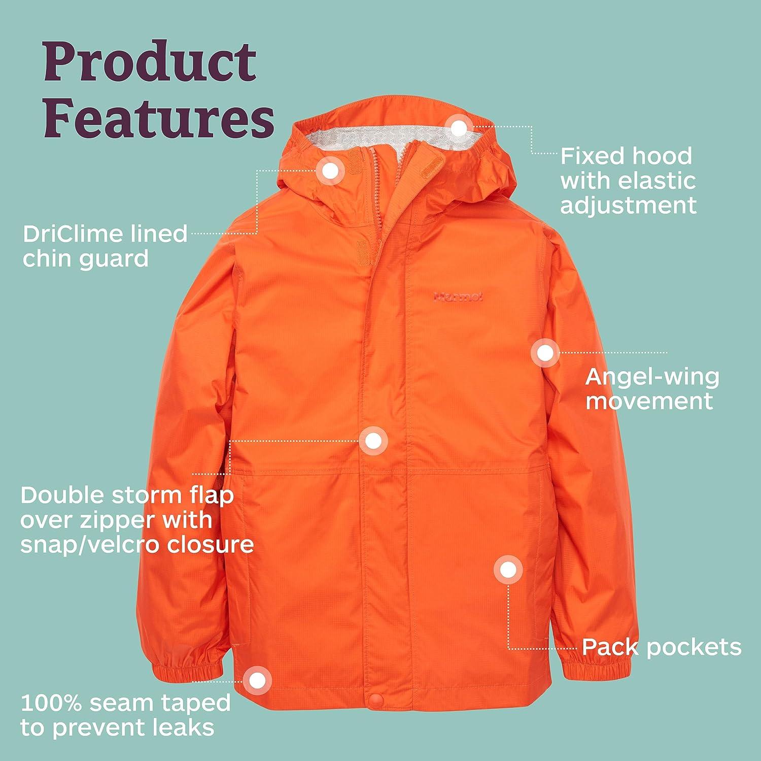 imageMARMOT Boys Kids Precip Eco JacketFlame