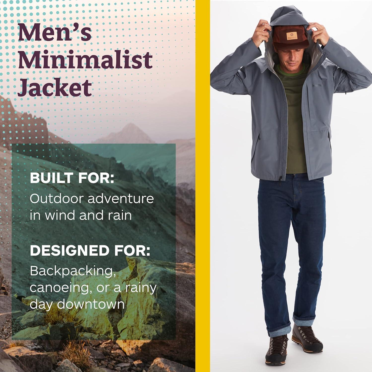 imageMARMOT Mens GORETEX Minimalist Rain Jacket  Packable Breathable Durable Wind ampamp Water ProtectionSteel Onyx