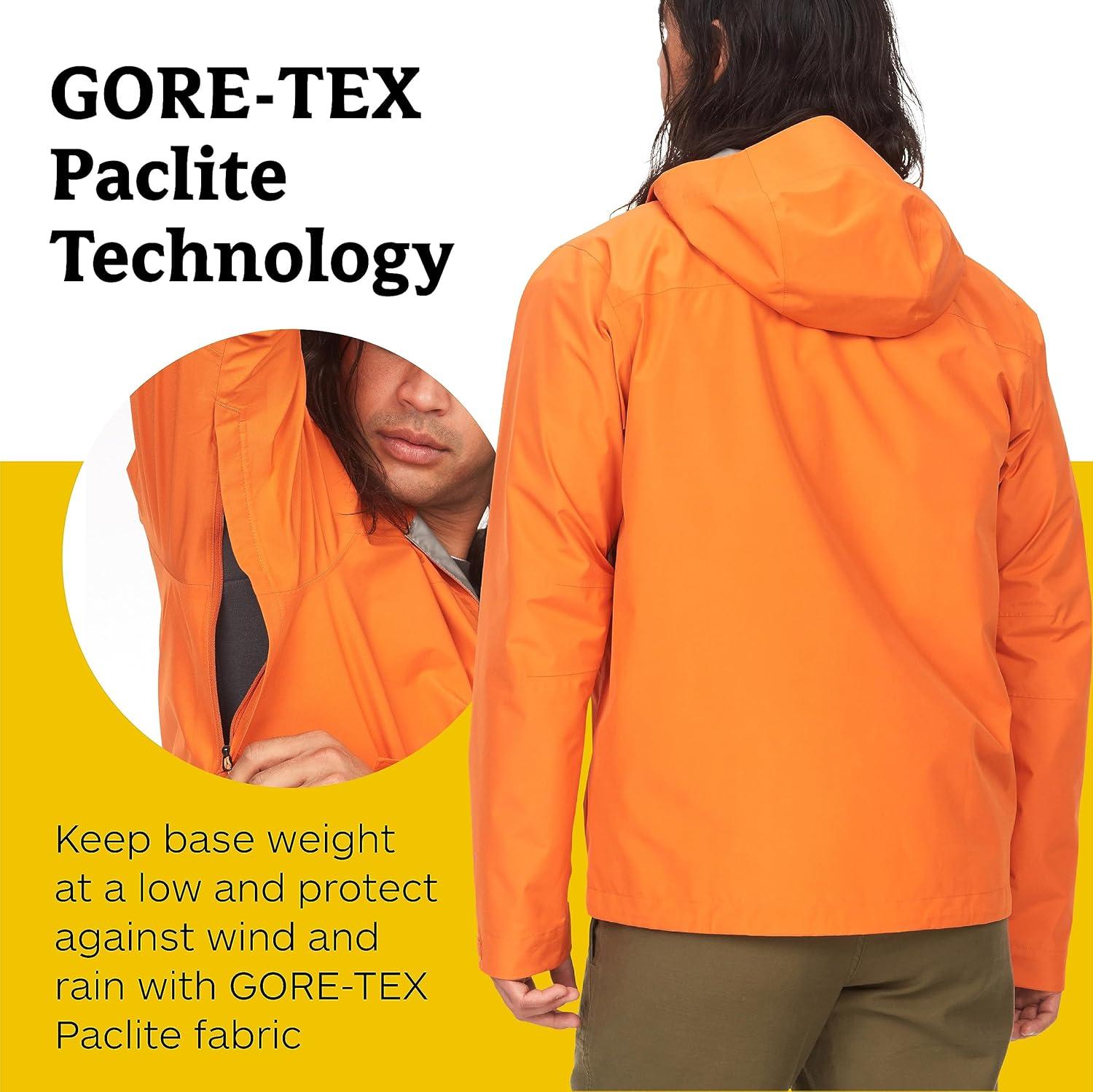 imageMARMOT Mens GORETEX Minimalist Rain Jacket  Packable Breathable Durable Wind ampamp Water ProtectionTangelo