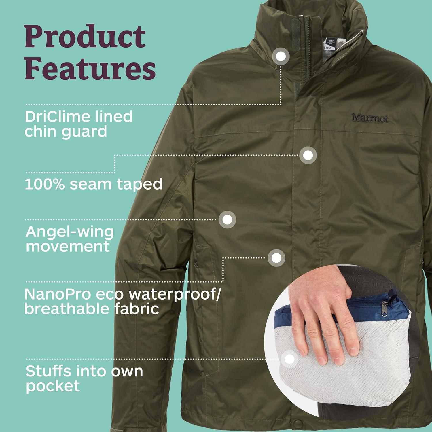 imageMARMOT Mens PreCip Eco JacketNori