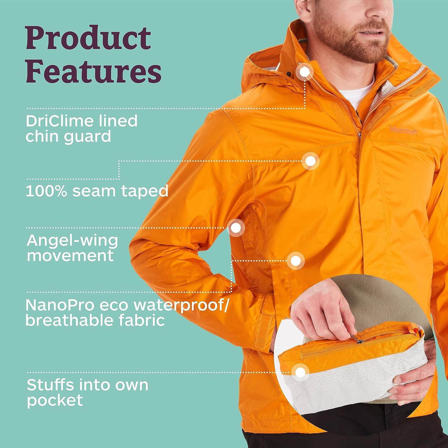 imageMARMOT Mens PreCip Eco JacketOrange Pepper