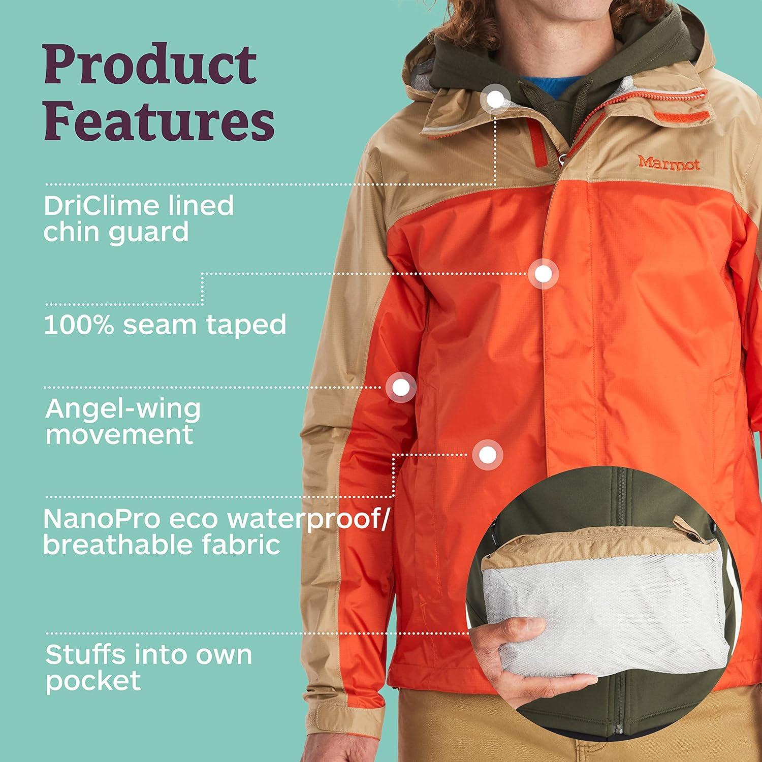 imageMARMOT Mens PreCip Eco JacketRed SunShetland