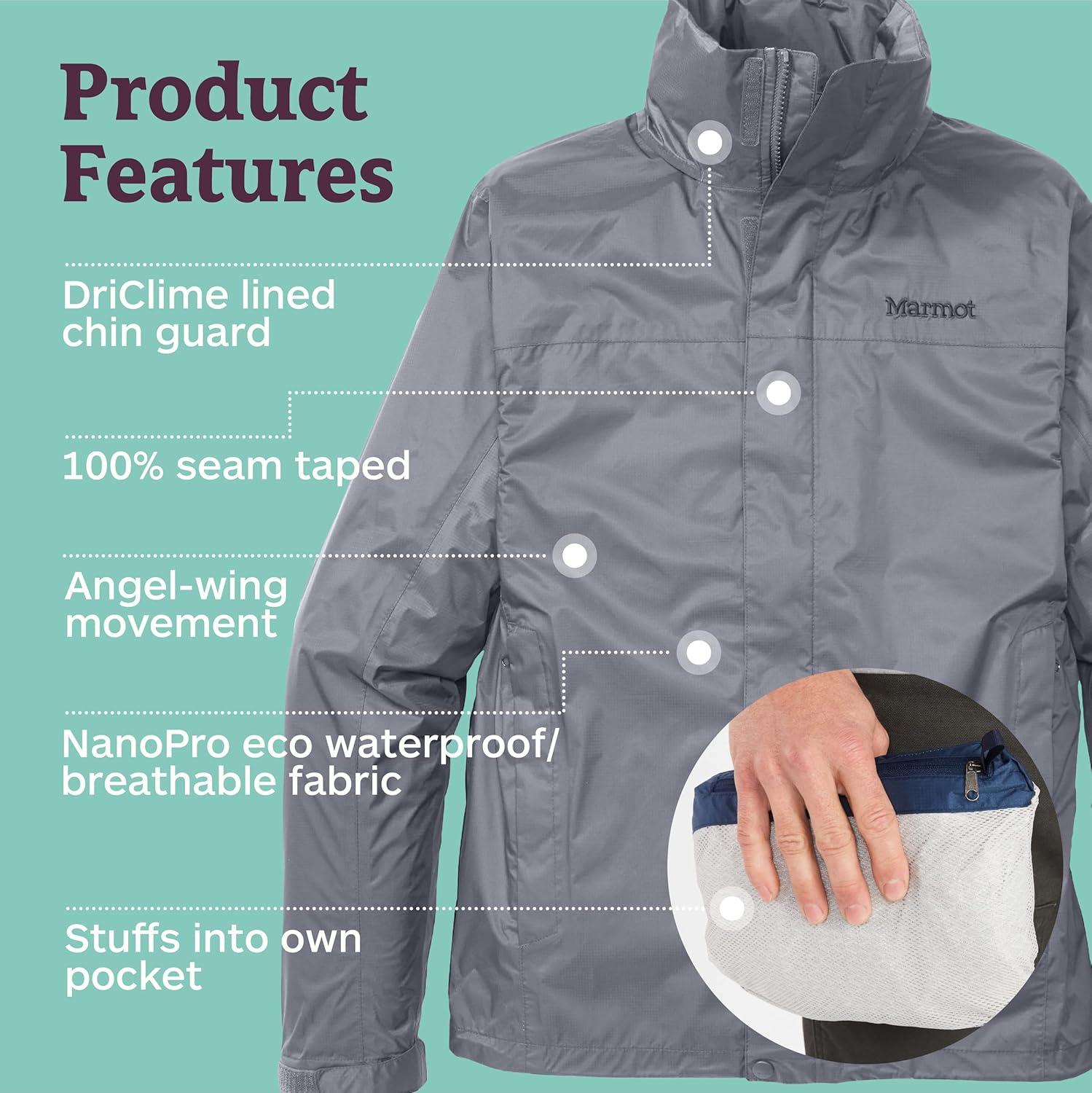 imageMARMOT Mens PreCip Eco JacketSteel Onyx