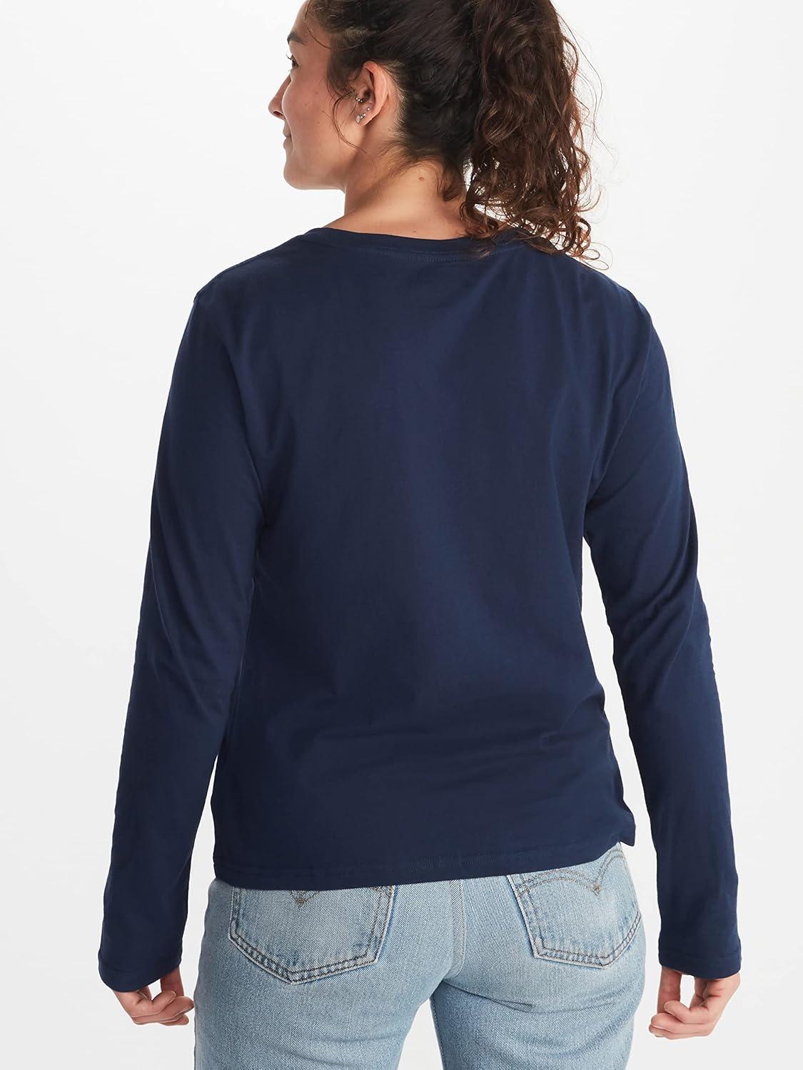 imageMARMOT Womens Coastal LongSleeve TShirt  Screen Printed Graphic on Soft Breathable EcoFriendly CottonPoly BlendArctic NavyStorm