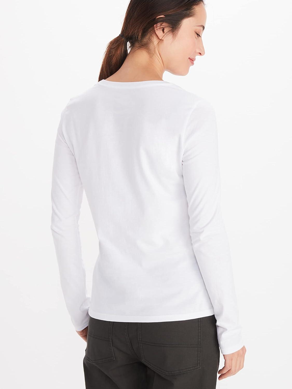 imageMARMOT Womens Coastal LongSleeve TShirt  Screen Printed Graphic on Soft Breathable EcoFriendly CottonPoly BlendWhiteRose Gold