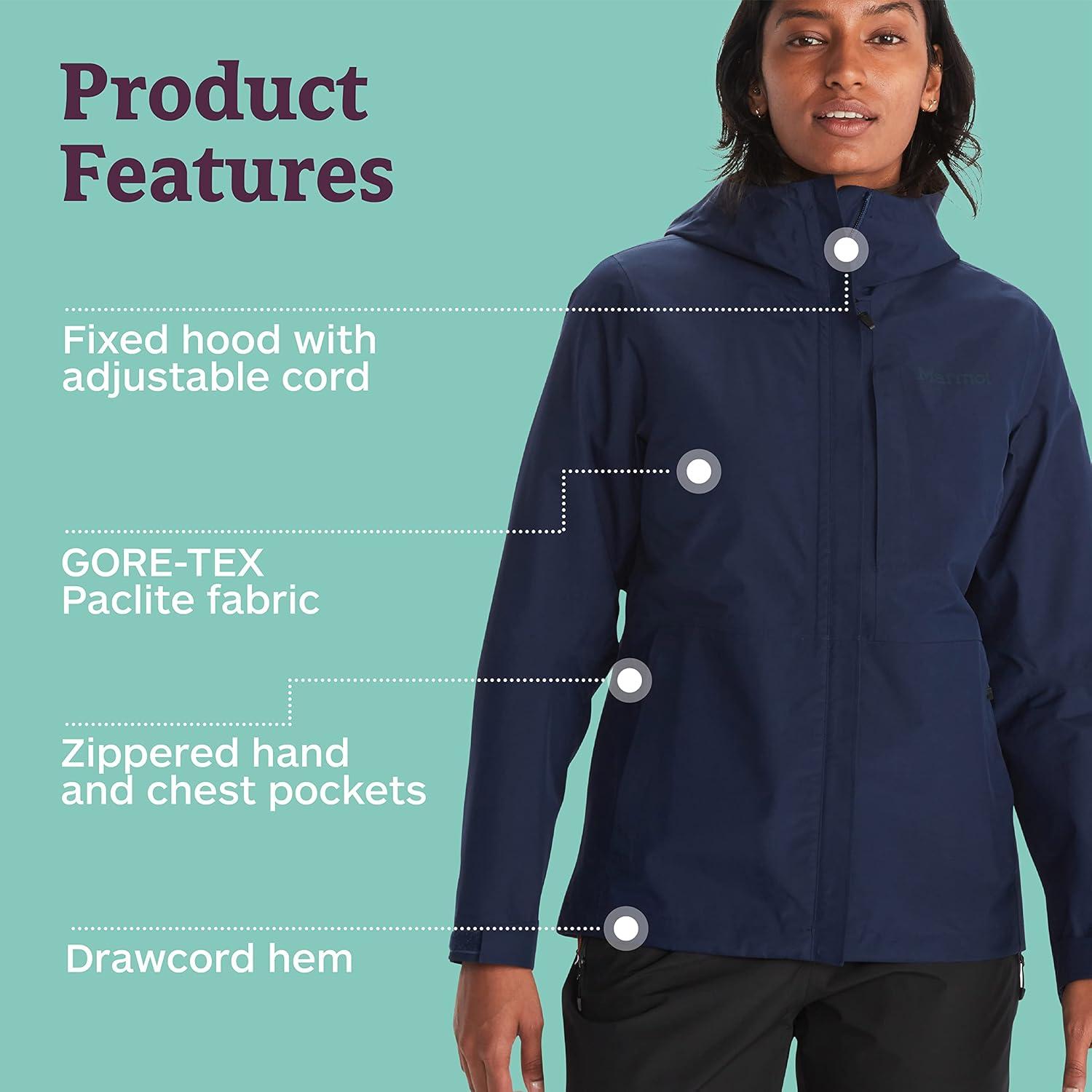 imageMARMOT Womens GORETEX Minimalist Rain Jacket  Packable Breathable Durable Wind ampamp Water ProtectionArctic Navy