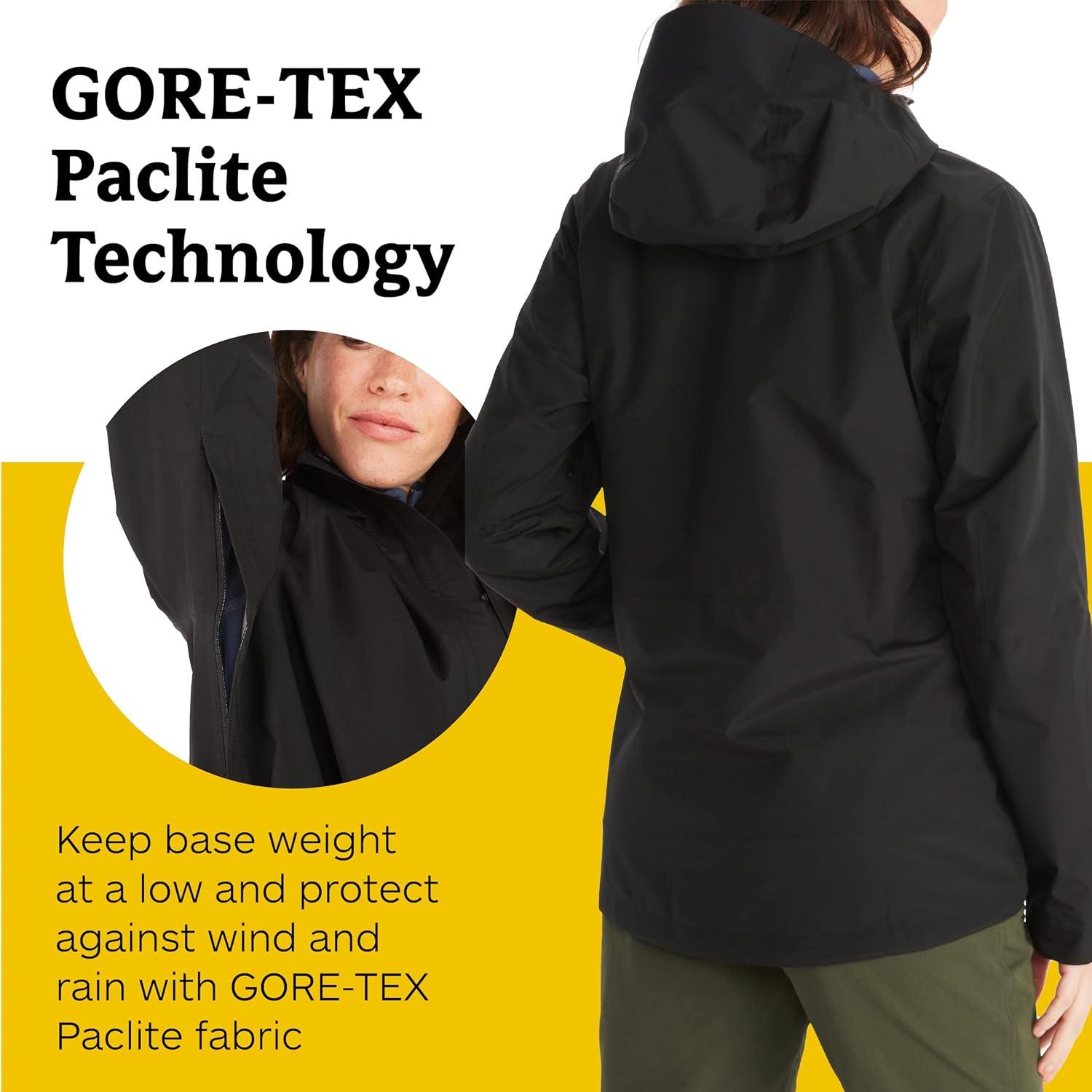 imageMARMOT Womens GORETEX Minimalist Rain Jacket  Packable Breathable Durable Wind ampamp Water ProtectionBlack