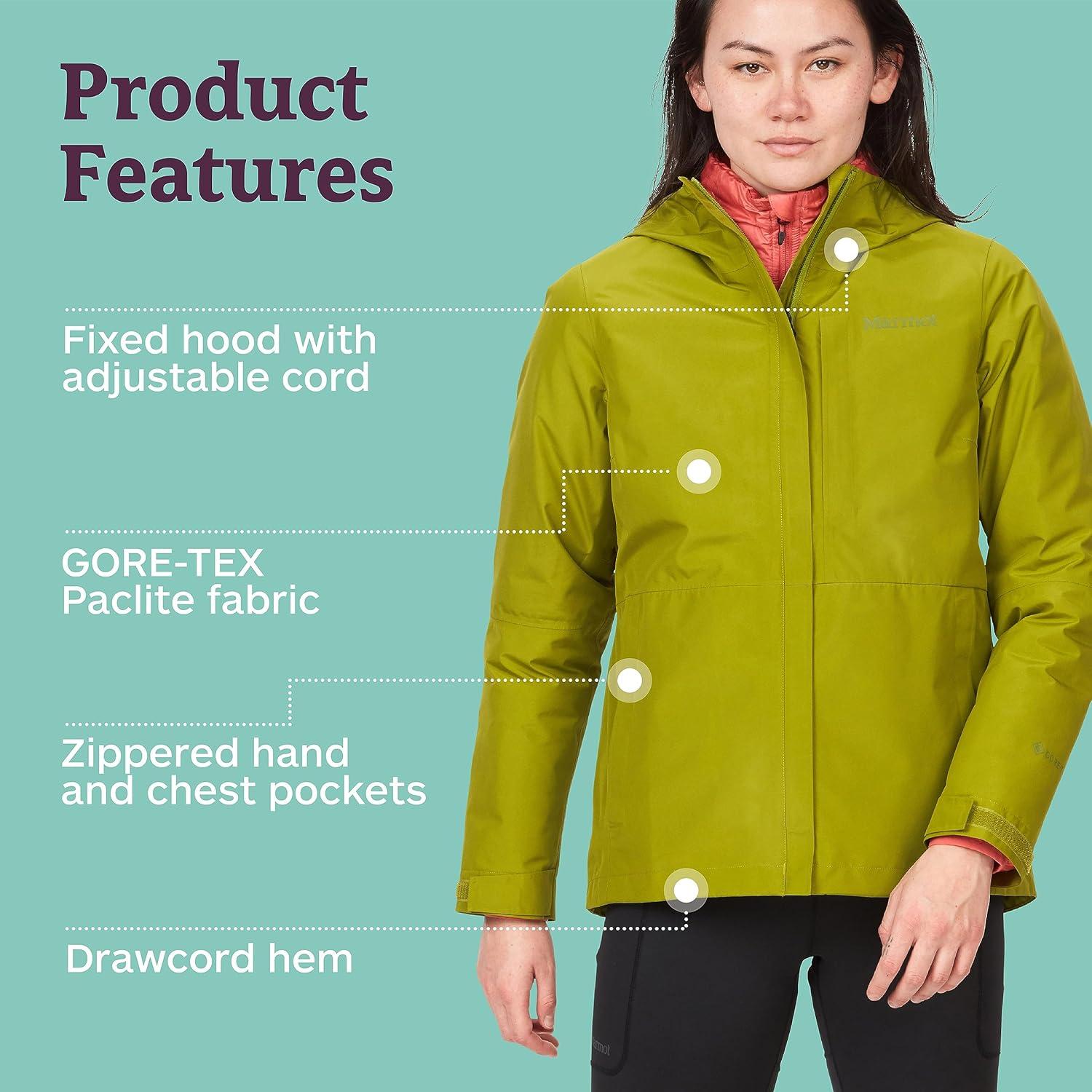 imageMARMOT Womens GORETEX Minimalist Rain Jacket  Packable Breathable Durable Wind ampamp Water ProtectionCilantro