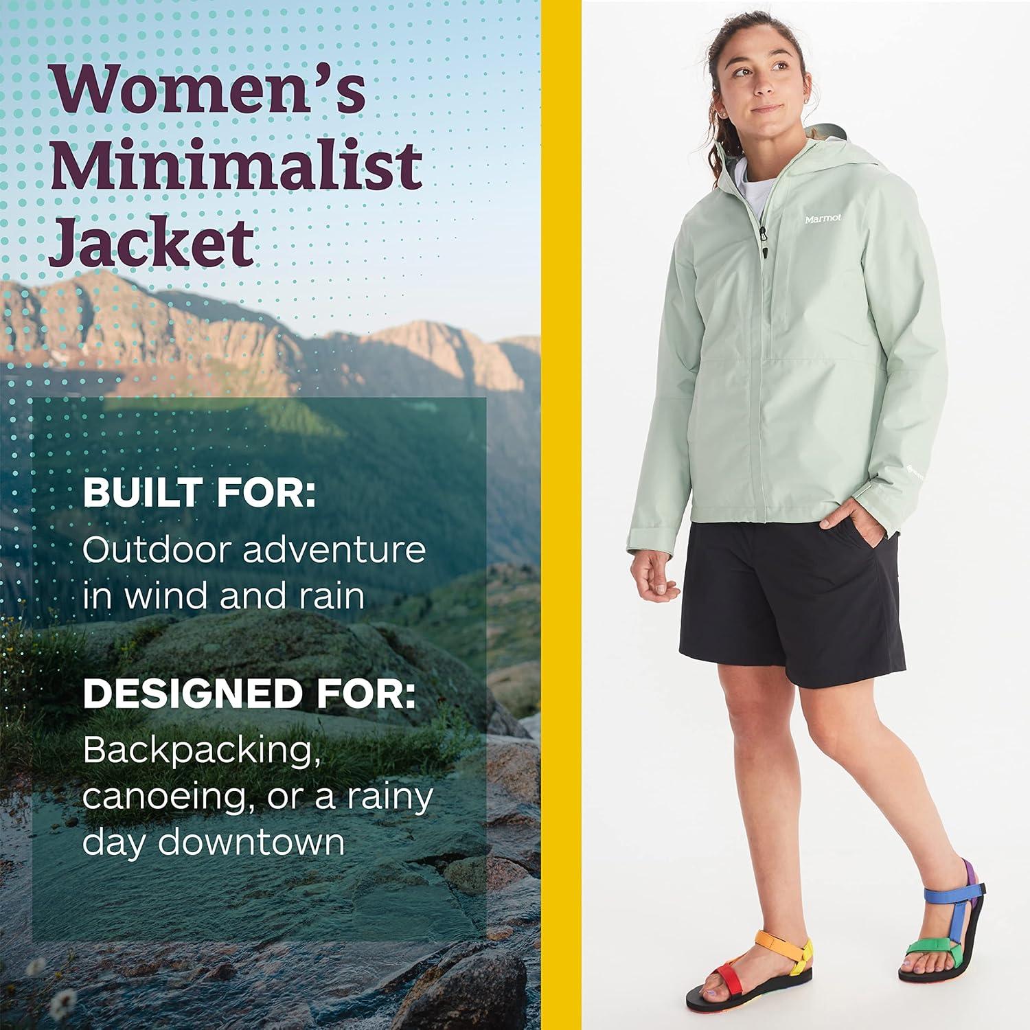 imageMARMOT Womens GORETEX Minimalist Rain Jacket  Packable Breathable Durable Wind ampamp Water ProtectionFrosty Green