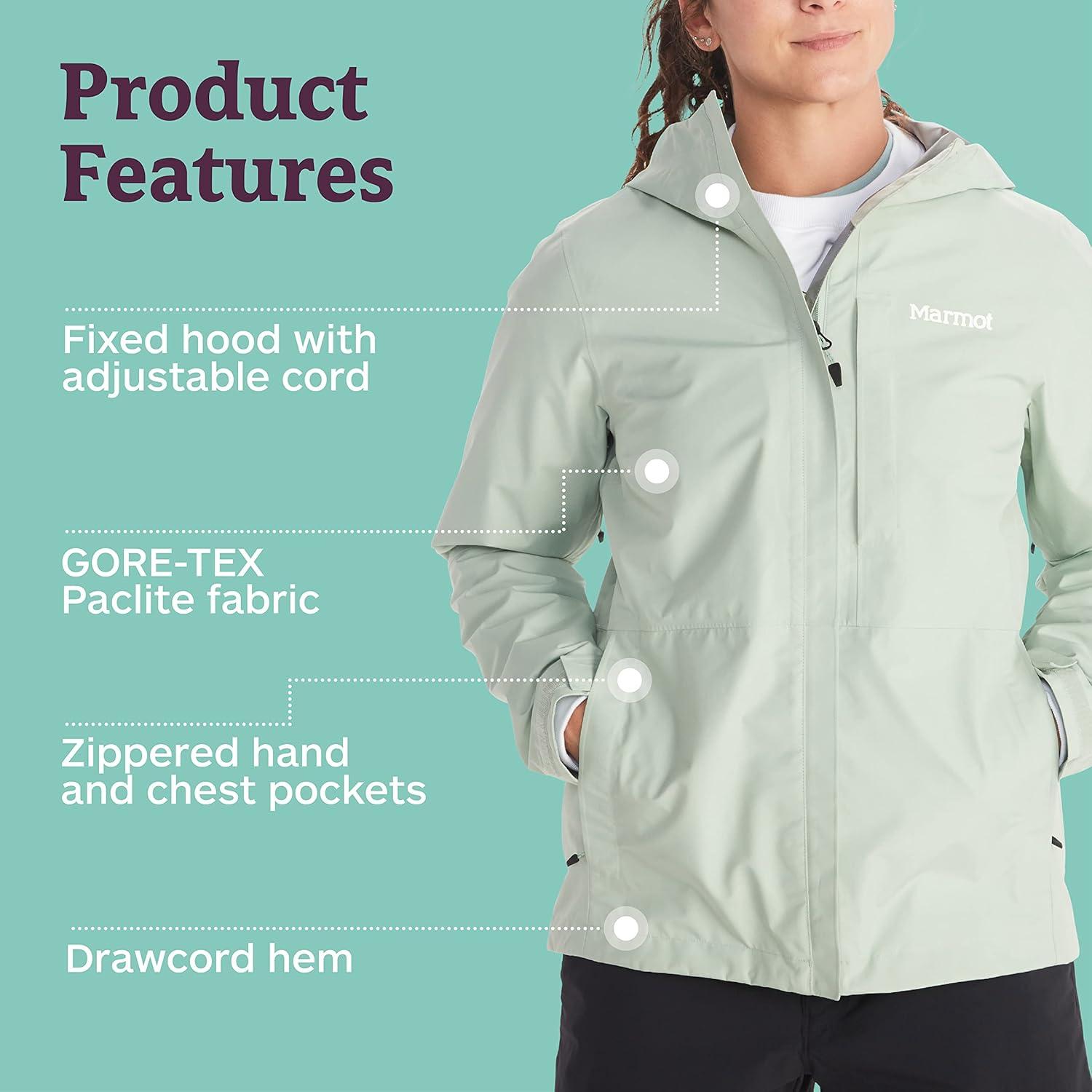 imageMARMOT Womens GORETEX Minimalist Rain Jacket  Packable Breathable Durable Wind ampamp Water ProtectionFrosty Green