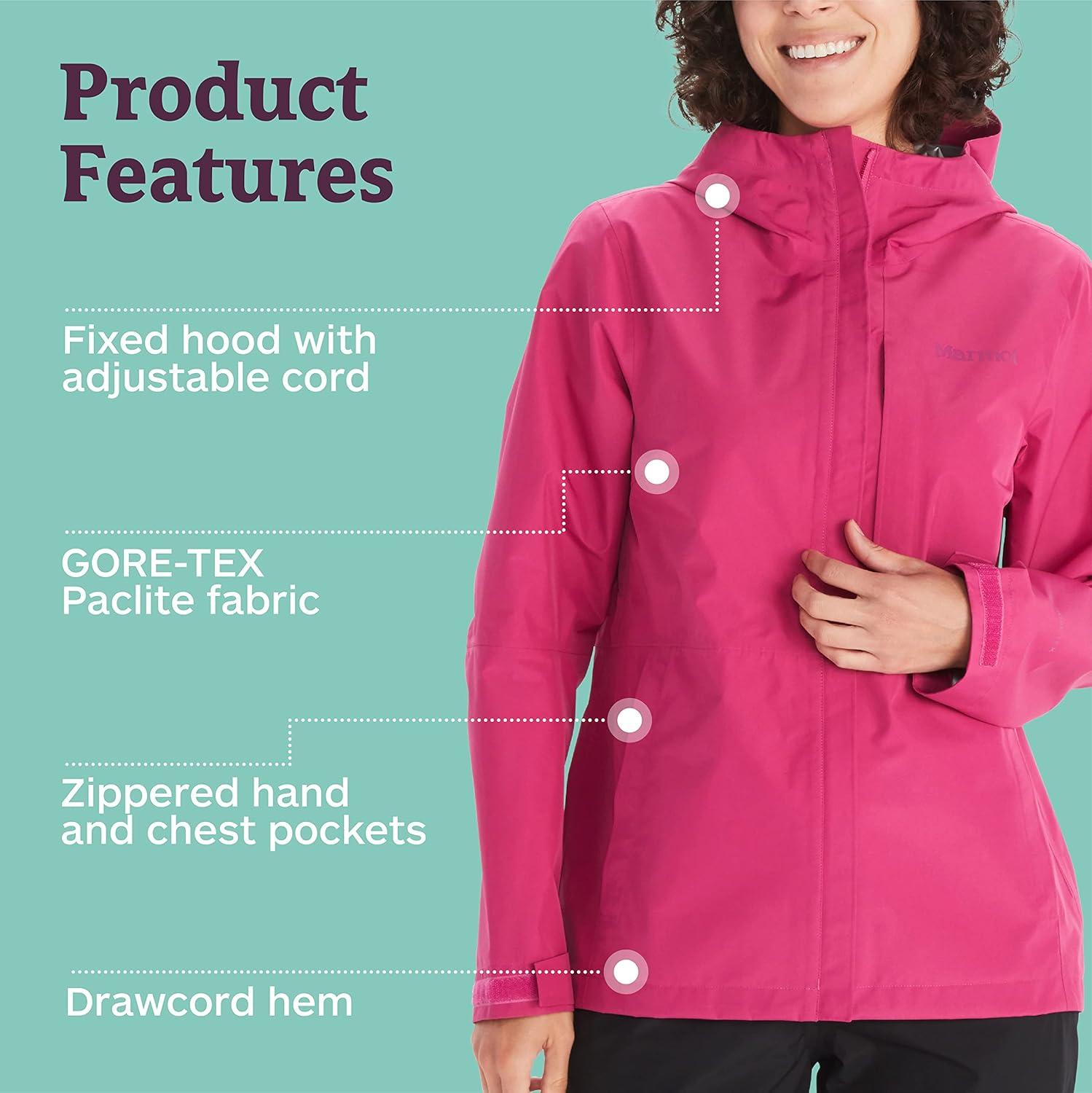 imageMARMOT Womens GORETEX Minimalist Rain Jacket  Packable Breathable Durable Wind ampamp Water ProtectionFuchsia Red