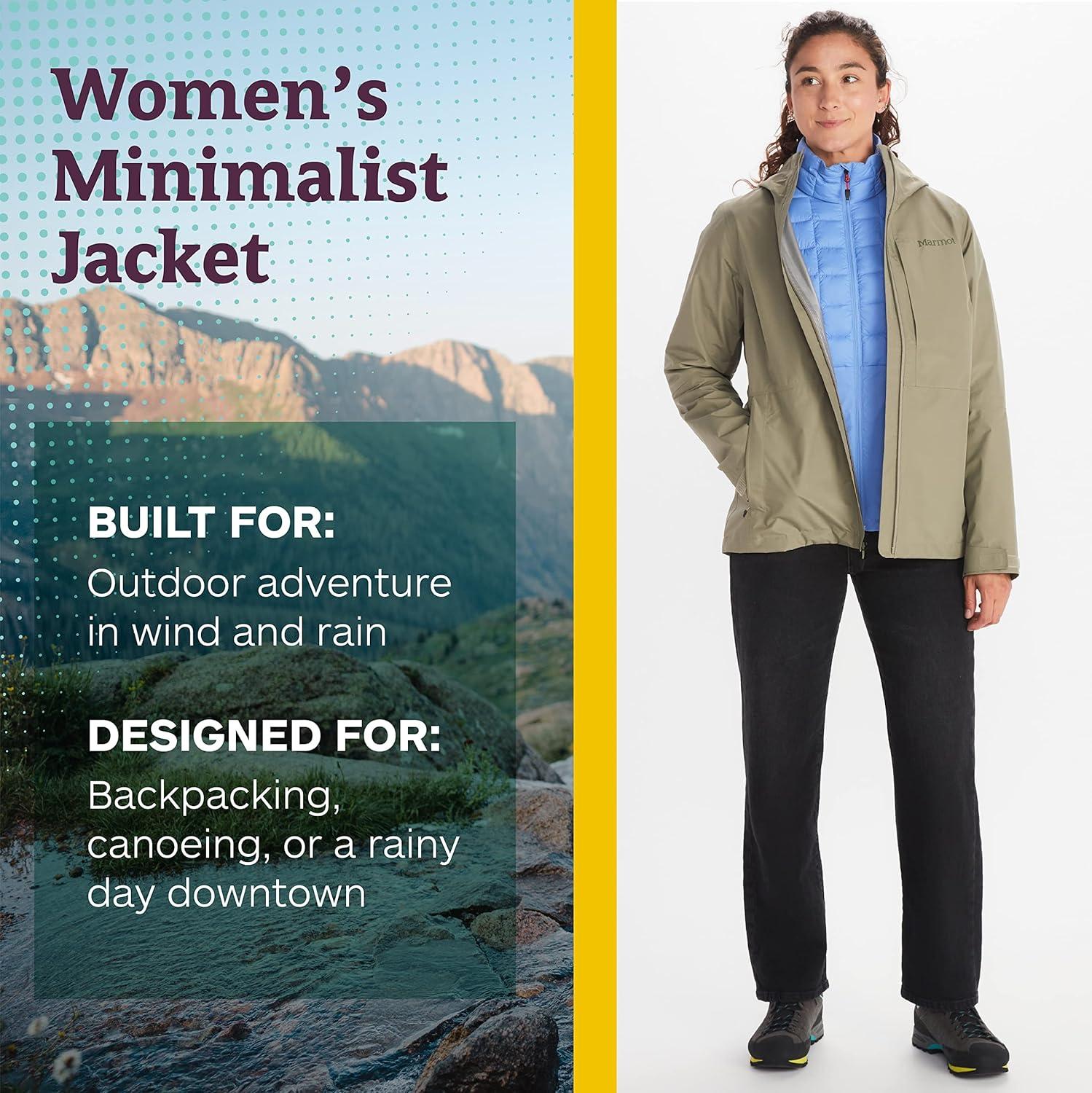 imageMARMOT Womens GORETEX Minimalist Rain Jacket  Packable Breathable Durable Wind ampamp Water ProtectionVetiver