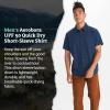 imageMARMOT Mens Aerobora Short Sleeve ButtonDown Shirt  Lightweight Packable QuickDrying UPF ProtectionArctic Navy