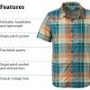 imageMARMOT Mens Aerobora Short Sleeve ButtonDown Shirt  Lightweight Packable QuickDrying UPF ProtectionDark Jungle Wayland Plaid