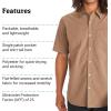 imageMARMOT Mens Aerobora Short Sleeve ButtonDown Shirt  Lightweight Packable QuickDrying UPF ProtectionDesert Khaki