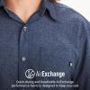 imageMARMOT Mens Aerobora Short Sleeve ButtonDown Shirt  Lightweight Packable QuickDrying UPF ProtectionHeathered Arctic Navy