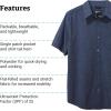 imageMARMOT Mens Aerobora Short Sleeve ButtonDown Shirt  Lightweight Packable QuickDrying UPF ProtectionHeathered Arctic Navy