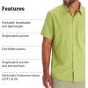 imageMARMOT Mens Aerobora Short Sleeve ButtonDown Shirt  Lightweight Packable QuickDrying UPF ProtectionSpinach Green