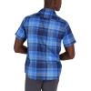 imageMARMOT Mens Aerobora Short Sleeve ButtonDown Shirt  Lightweight Packable QuickDrying UPF ProtectionTwilight Blue Wayland Plaid