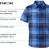imageMARMOT Mens Aerobora Short Sleeve ButtonDown Shirt  Lightweight Packable QuickDrying UPF ProtectionTwilight Blue Wayland Plaid