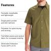 imageMARMOT Mens Aerobora Short Sleeve ButtonDown Shirt  Lightweight Packable QuickDrying UPF ProtectionWinter Moss