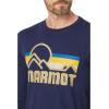 imageMARMOT Mens Coastal LongSleeve TShirt  Screen Printed Graphic on Soft Breathable EcoFriendly CottonPoly BlendArctic Navy