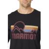 imageMARMOT Mens Coastal LongSleeve TShirt  Screen Printed Graphic on Soft Breathable EcoFriendly CottonPoly BlendBlack