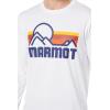 imageMARMOT Mens Coastal LongSleeve TShirt  Screen Printed Graphic on Soft Breathable EcoFriendly CottonPoly BlendWhite