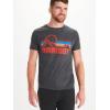 imageMARMOT Mens Coastal ShortSleeve TShirt  Screen Printed Graphic on Soft Breathable EcoFriendly CottonPoly BlendCharcoal Heather