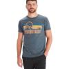 imageMARMOT Mens Coastal ShortSleeve TShirt  Screen Printed Graphic on Soft Breathable EcoFriendly CottonPoly BlendNavy Heather