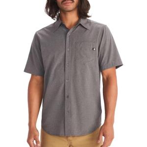 imageMARMOT Mens Aerobora Short Sleeve ButtonDown Shirt  Lightweight Packable QuickDrying UPF ProtectionCinder