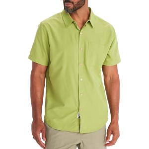 imageMARMOT Mens Aerobora Short Sleeve ButtonDown Shirt  Lightweight Packable QuickDrying UPF ProtectionSpinach Green