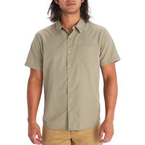 imageMARMOT Mens Aerobora Short Sleeve ButtonDown Shirt  Lightweight Packable QuickDrying UPF ProtectionVetiver