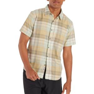 imageMARMOT Mens Aerobora Short Sleeve ButtonDown Shirt  Lightweight Packable QuickDrying UPF ProtectionVetiver Wayland Plaid