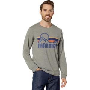 imageMARMOT Mens Coastal LongSleeve TShirt  Screen Printed Graphic on Soft Breathable EcoFriendly CottonPoly BlendCharcoal Heather