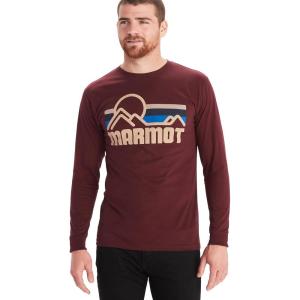 imageMARMOT Mens Coastal LongSleeve TShirt  Screen Printed Graphic on Soft Breathable EcoFriendly CottonPoly BlendPort Royal