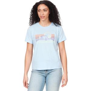 imageMARMOT Womens Logo TShirts  Printed Graphic on Cotton TeeBivouac Tide Blue