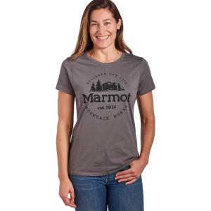 imageMARMOT Womens Logo TShirts  Printed Graphic on Cotton TeeCulebra Charcoal