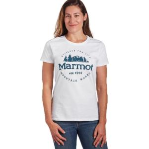 imageMARMOT Womens Logo TShirts  Printed Graphic on Cotton TeeCulebra WhiteBlue