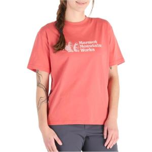 imageMARMOT Womens MMW ShortSleeve Tee Shirt  Screen Printed Graphic on Soft Breathable EcoFriendly CottonPoly BlendGrapefruit