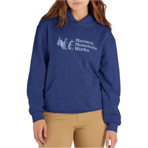 imageMARMOT Womens Marmot for Life Hoody  Hooded Sweatshirt with Screen Printed Graphic DoubleLayer Hood and Kangaroo PocketTwilight Blue