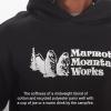 imageMARMOT Mens MMW Hoody  Hooded Sweatshirt with Screen Printed Graphic DoubleLayer Hood and Kangaroo PocketBlack