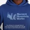 imageMARMOT Mens MMW Hoody  Hooded Sweatshirt with Screen Printed Graphic DoubleLayer Hood and Kangaroo PocketTwilight Blue