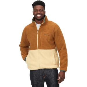 imageMARMOT Mens Aros FullZip Jacket  Sherpa Fleece with Retro StyleHazelLight Oak
