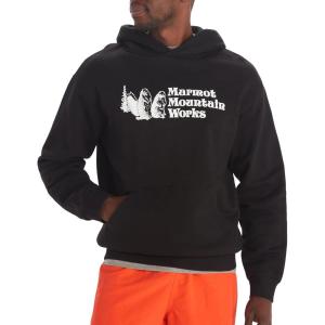 imageMARMOT Mens MMW Hoody  Hooded Sweatshirt with Screen Printed Graphic DoubleLayer Hood and Kangaroo PocketBlack