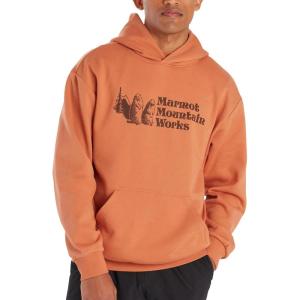 imageMARMOT Mens MMW Hoody  Hooded Sweatshirt with Screen Printed Graphic DoubleLayer Hood and Kangaroo PocketSunburn