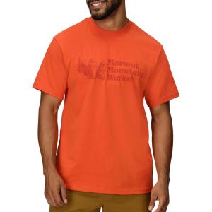 imageMARMOT Mens MMW ShortSleeve Tee  Screen Printed Graphic on Soft Breathable EcoFriendly CottonPoly BlendGinger Blossom