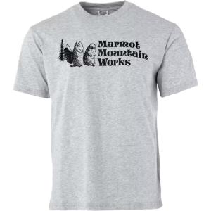 imageMARMOT Mens MMW ShortSleeve Tee  Screen Printed Graphic on Soft Breathable EcoFriendly CottonPoly BlendLight Grey Heather