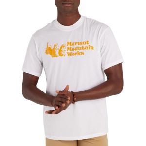 imageMARMOT Mens MMW ShortSleeve Tee  Screen Printed Graphic on Soft Breathable EcoFriendly CottonPoly BlendWhite