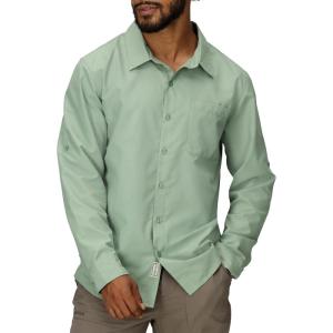 imageMARMOT Mens Aerobora Long Sleeve ButtonDown Shirt  Lightweight Packable QuickDrying UPF ProtectionAgate Green